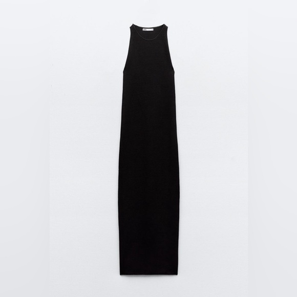 ZARA LONG STRETCH KNIT DRESS - Picture 3 of 3